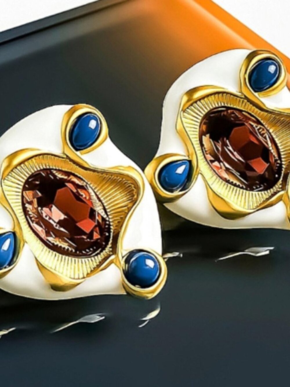 Champagne Enamel Studs
